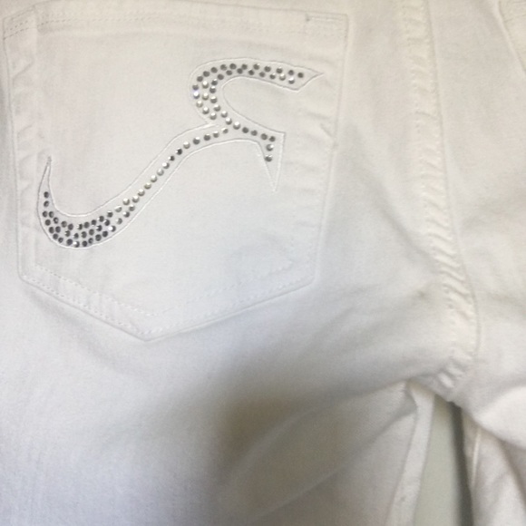 Rock & Republic White Jewel Embellished Jean Size8 - Picture 4 of 10
